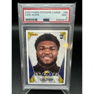 2020 Panini NFL Stickers & Cards #98 Cam Akers - LA Rams RC PSA 9